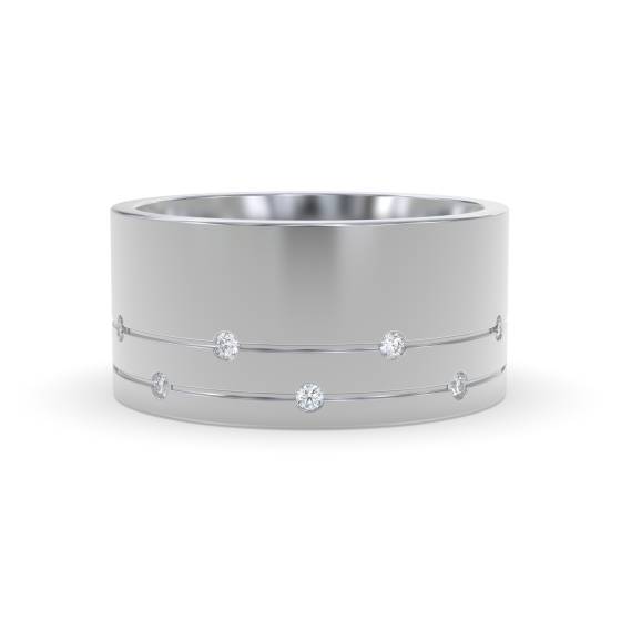 10mm Round Diamond Wedding Ring