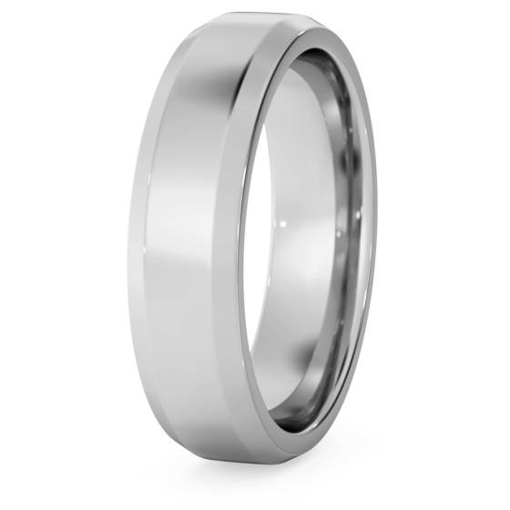 DHBBE5M Bevelled Edge Wedding Ring - 5mm width, 1.8mm depth