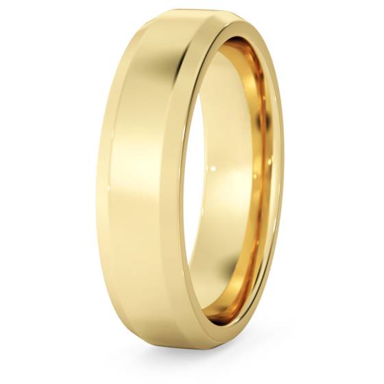 DHBBE5M Bevelled Edge Wedding Ring - 5mm width, 1.8mm depth