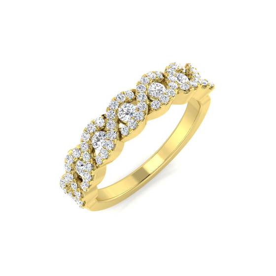 0.50ct VS/E-F Round cut Natural Diamond Twist Eternity Ring