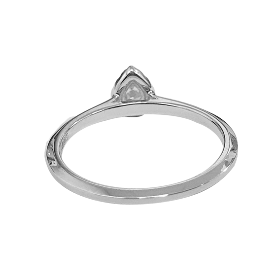 0.18ct VS/E-F Pear Halo Natural Diamond Ring