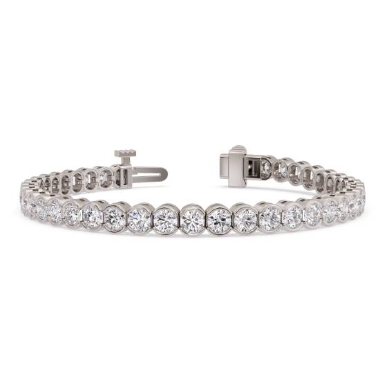 Modern Round Diamond Bezel Set Tennis Bracelet