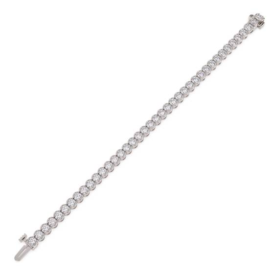 Modern Round Diamond Bezel Set Tennis Bracelet