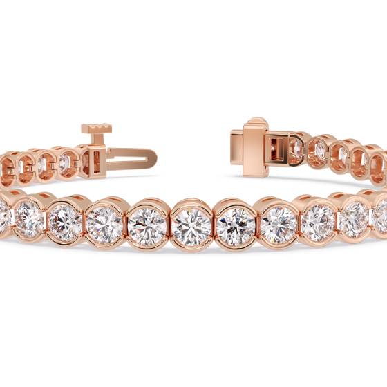 Modern Round Diamond Bezel Set Tennis Bracelet