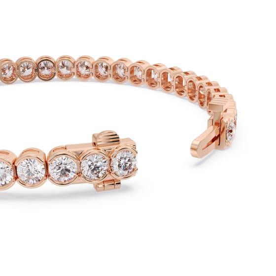 Modern Round Diamond Bezel Set Tennis Bracelet