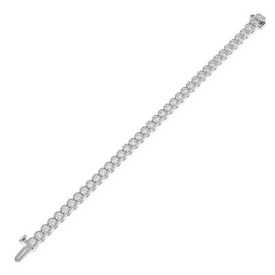 Modern Round Diamond Bezel Set Tennis Bracelet