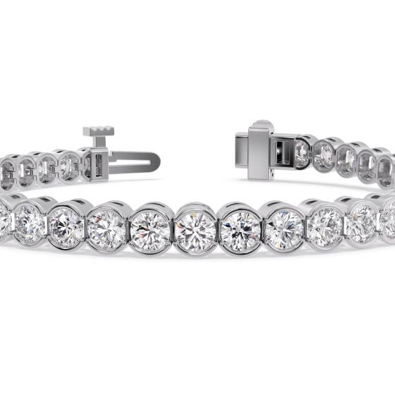 Modern Round Diamond Bezel Set Tennis Bracelet