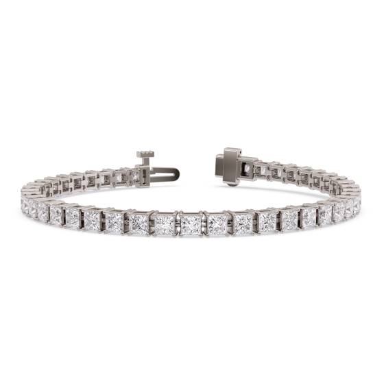 Single Row Princess Diamond Tennis Bracelet