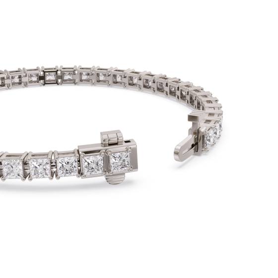 Single Row Princess Diamond Tennis Bracelet