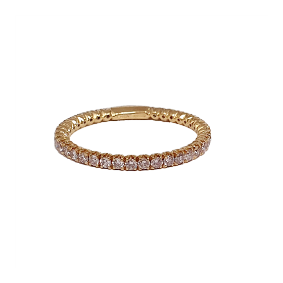 0.45ct VS/E-F Round Cut Natural Diamond Four Prong Full Eternity Ring