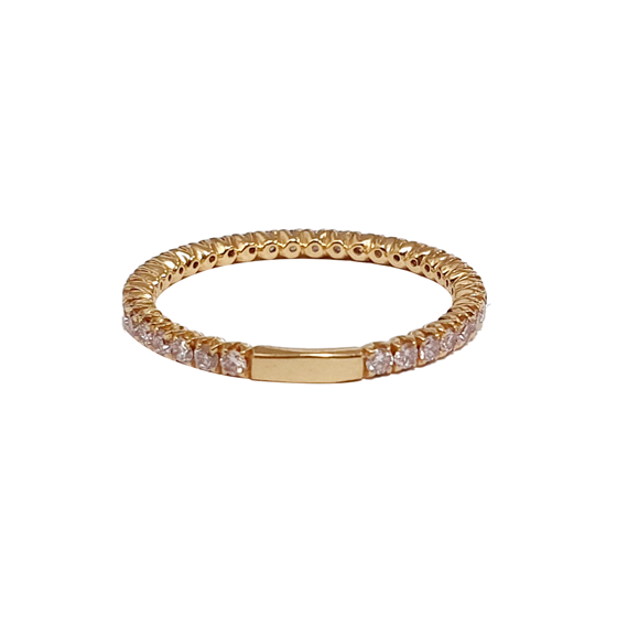 0.45ct VS/E-F Round Cut Natural Diamond Four Prong Full Eternity Ring