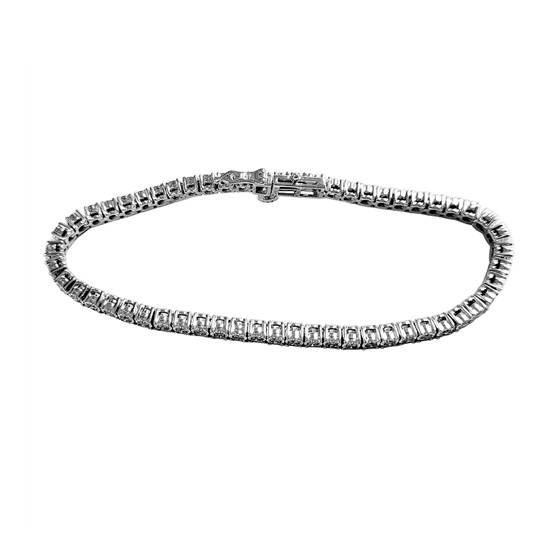 2.17ct VVS/H-I Round Natural Diamond Single Row Tennis Bracelet