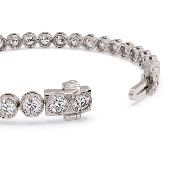 Modern Round Diamond Bezel Set Tennis Bracelet
