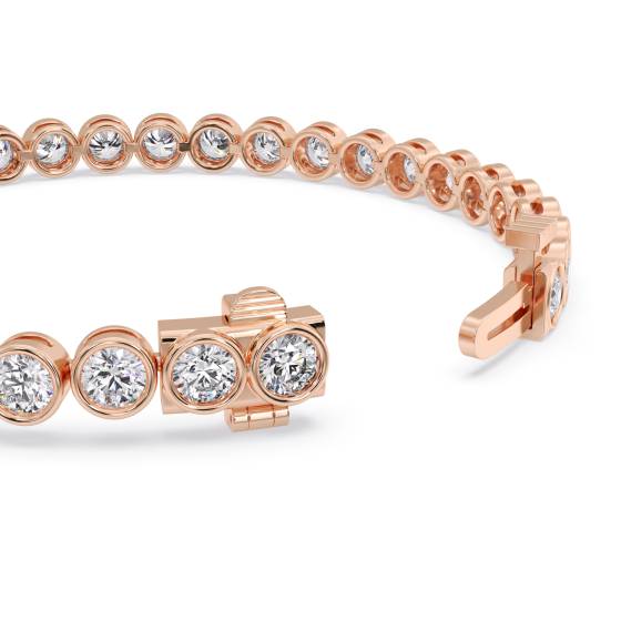 Modern Round Diamond Bezel Set Tennis Bracelet