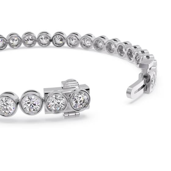 Modern Round Diamond Bezel Set Tennis Bracelet