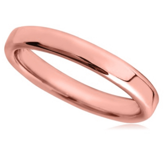 DHBRF4 Slight Court with Flat Edge Wedding Ring - Light weight, 4mm width