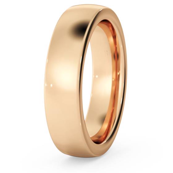 DHBRF5H Slight Court with Flat Edge Wedding Ring - 5mm width, 2.3mm depth