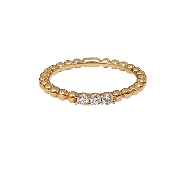 0.14ct VS/E-F 3 Round Natural Diamonds Trilogy Ring