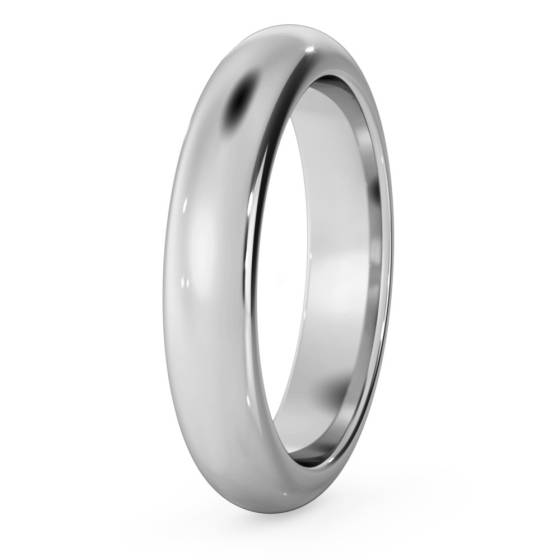 DHD04H D Shape Wedding Ring - Heavy weight, 4mm width