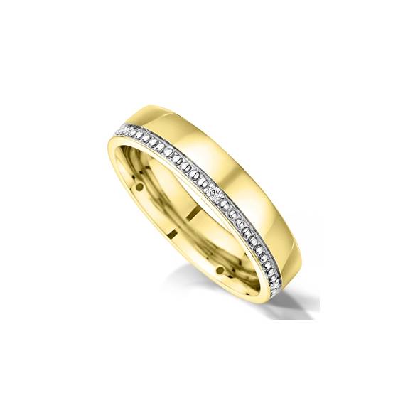 5mm Vintage Round Diamond Wedding Ring