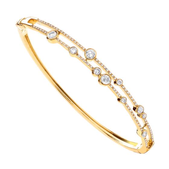 18k Yellow Gold 1.00ct Dress Diamond Bangle