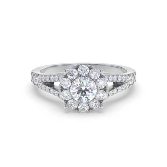 0.65ct VS/F-G Round Cut Natural Diamond Cluster Ring