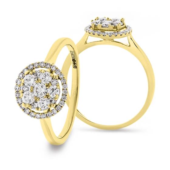 0.50ct SI/E-F Round Cluster Natural Diamond Ring