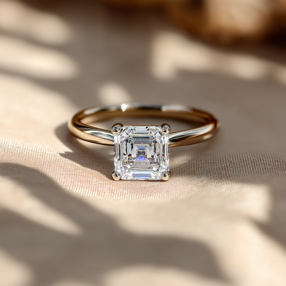 Asscher Diamond Engagement Ring