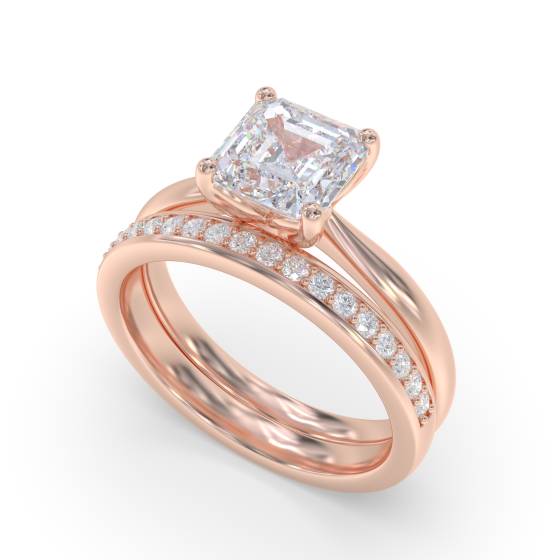 Asscher Diamond Engagement Ring