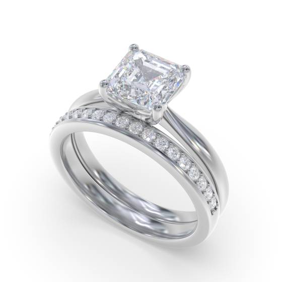 Asscher Diamond Engagement Ring