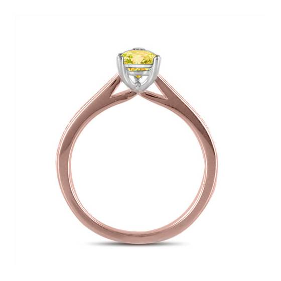 Fancy Yellow Oval Diamond Shoulder Set Ring