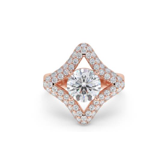 Round Natural Diamond Designer Ring