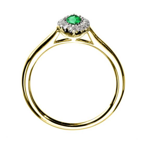 0.75ct Marquise Green Emerald and Diamond Halo Ring