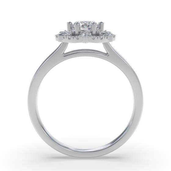 Flower Style Round Diamond Designer Ring