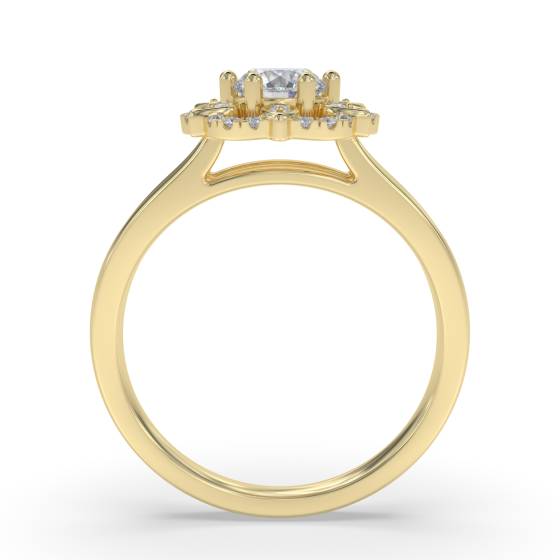 Flower Style Round Diamond Designer Ring