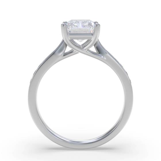 Radiant Diamond Shoulder Set Ring