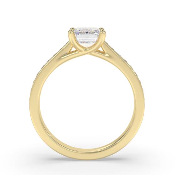 Emerald Diamond Shoulder Set Ring