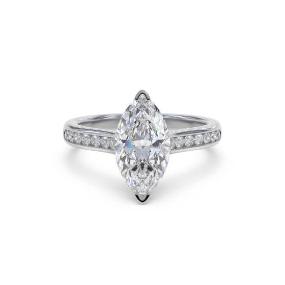Marquise Diamond Shoulder Set Ring