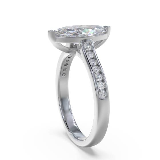 Marquise Diamond Shoulder Set Ring