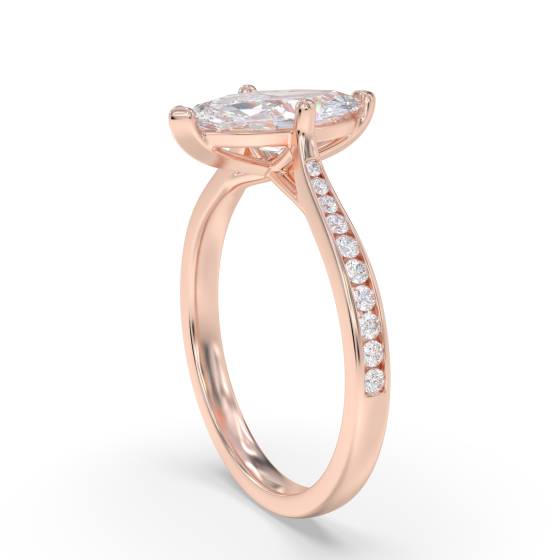 Marquise Diamond Shoulder Set Ring