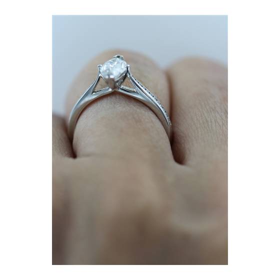 Marquise Diamond Shoulder Set Ring
