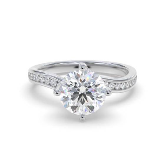 GIA Certified 0.65ct SI2/E Shoulder Set Round Diamond Engagement Ring