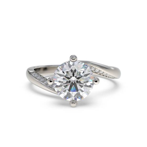 0.45ct SI2/G Round Shoulder Set Natural Diamond Engagement Ring