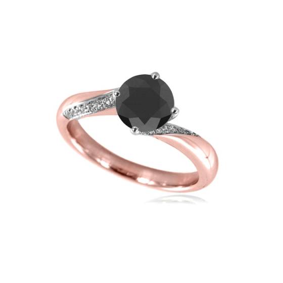 Black Diamond Shoulder Set Ring
