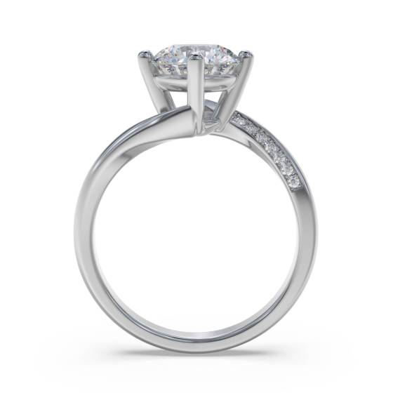 1.20ct SI2/G Round Natural Diamond Shoulder Set Ring
