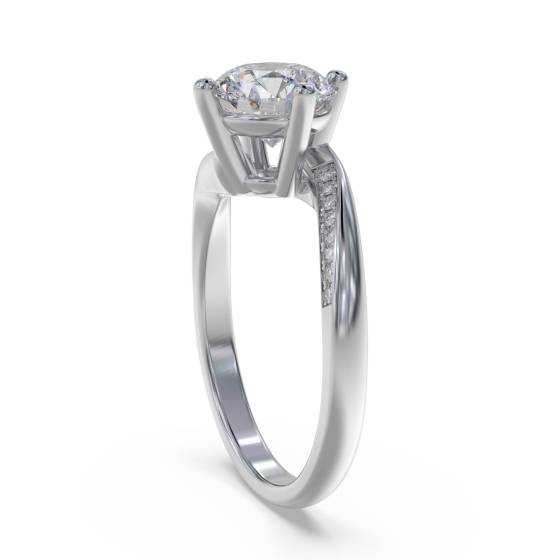 1.20ct SI2/G Round Natural Diamond Shoulder Set Ring