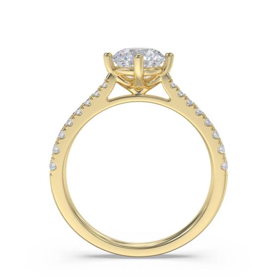 Round Diamond Shoulder Set Ring