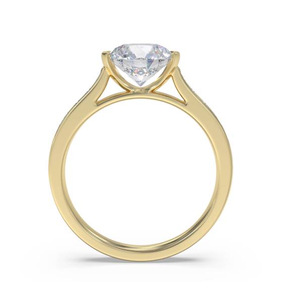 Round Diamond Shoulder Set Ring