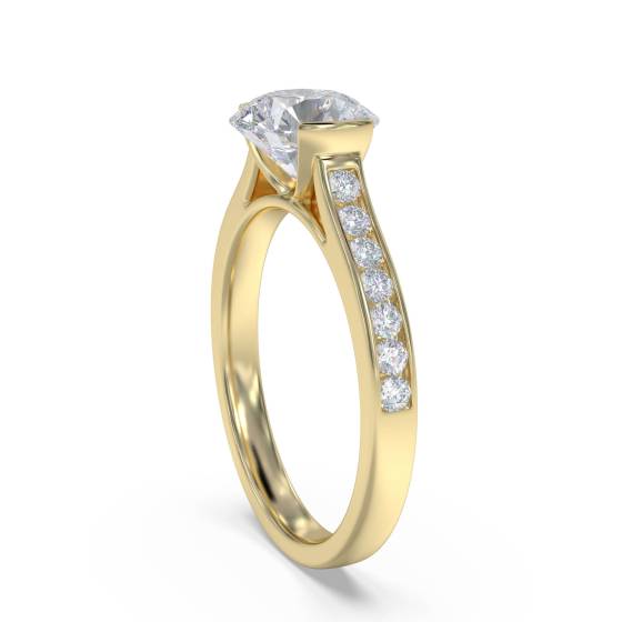Round Diamond Shoulder Set Ring