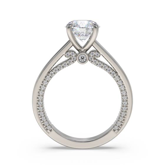 0.50ct SI2/G Round Natural Diamond Shoulder Set Ring